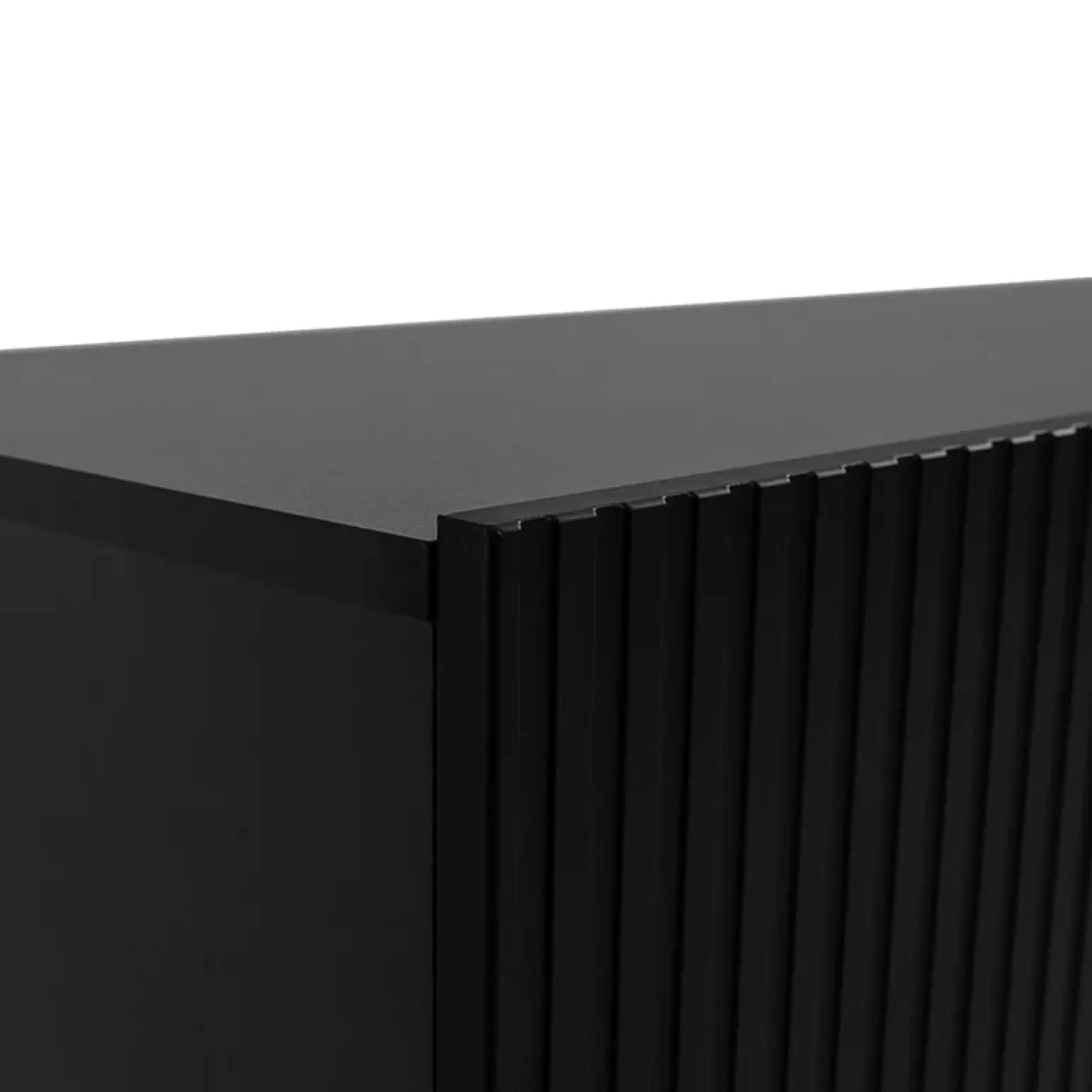 Madia 201x83h cm 4 ante moderna cannettato nero Essence