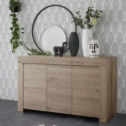 Madia 138x81h cm 3 ante moderna rovere chiaro Halston