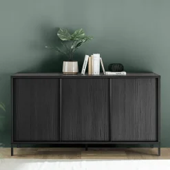 Madia 156x86h cm 3 ante moderna nero frassinato Absolut