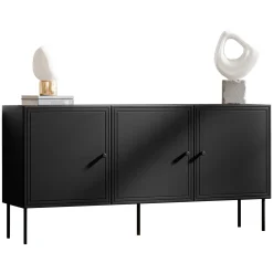 Madia 151x75h cm 3 ante nero opaco Stark