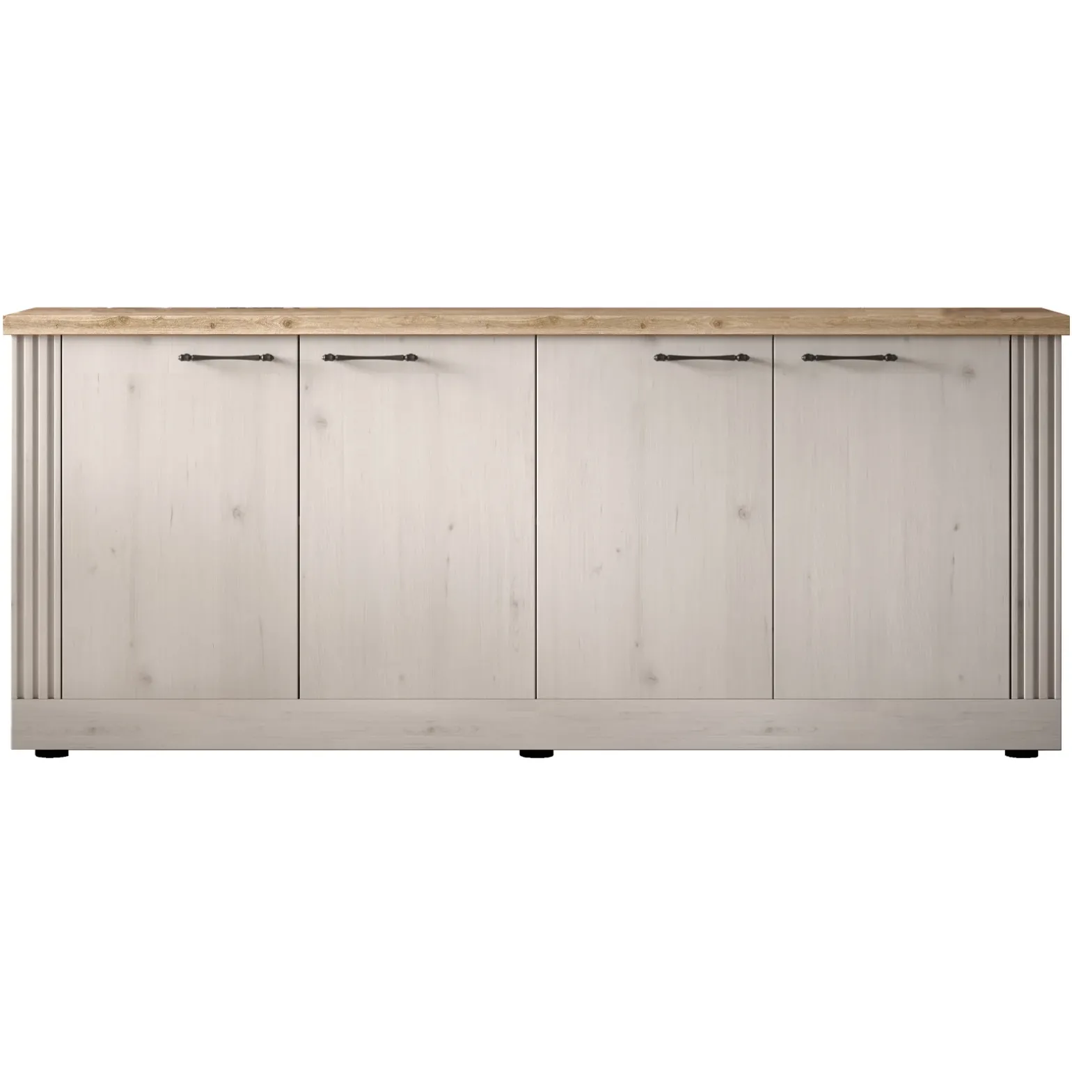 Madia 211x88h cm 4 ante rovere bianco frassinato Armonia