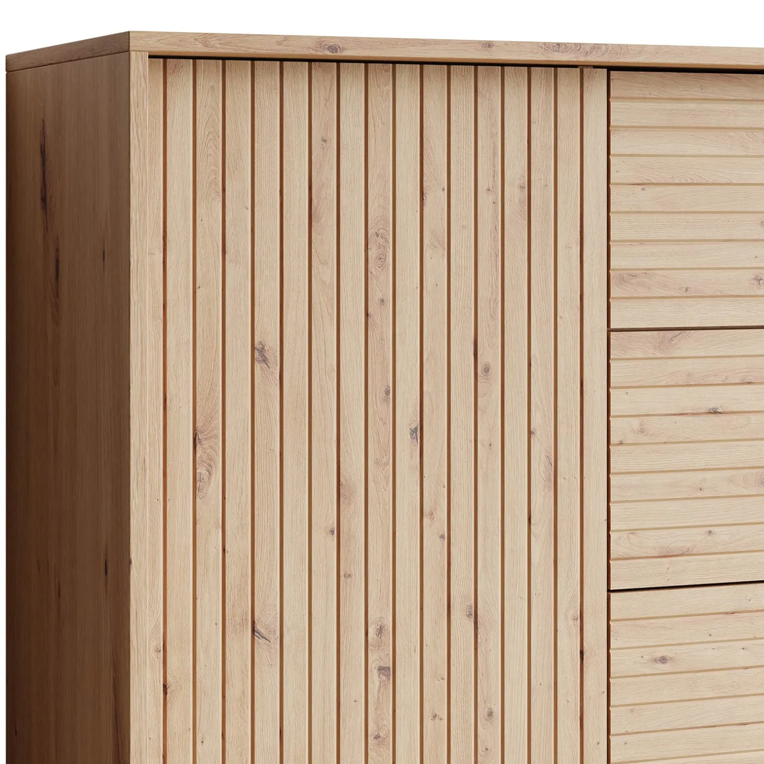 Madia 180x84h cm 2 ante rustica design cannettato rovere Branch