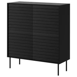 Madia 102x118h cm 4 ante soggiorno nero Wild
