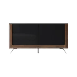 Madia 160x81h cm 2 ante soggiorno noce nero lucido Jumbo