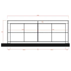 Madia 210x81h cm 4 ante soggiorno moderna bianco opaco Halston