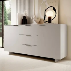 Madia 180x90h cm 2 ante soggiorno grigio Stone