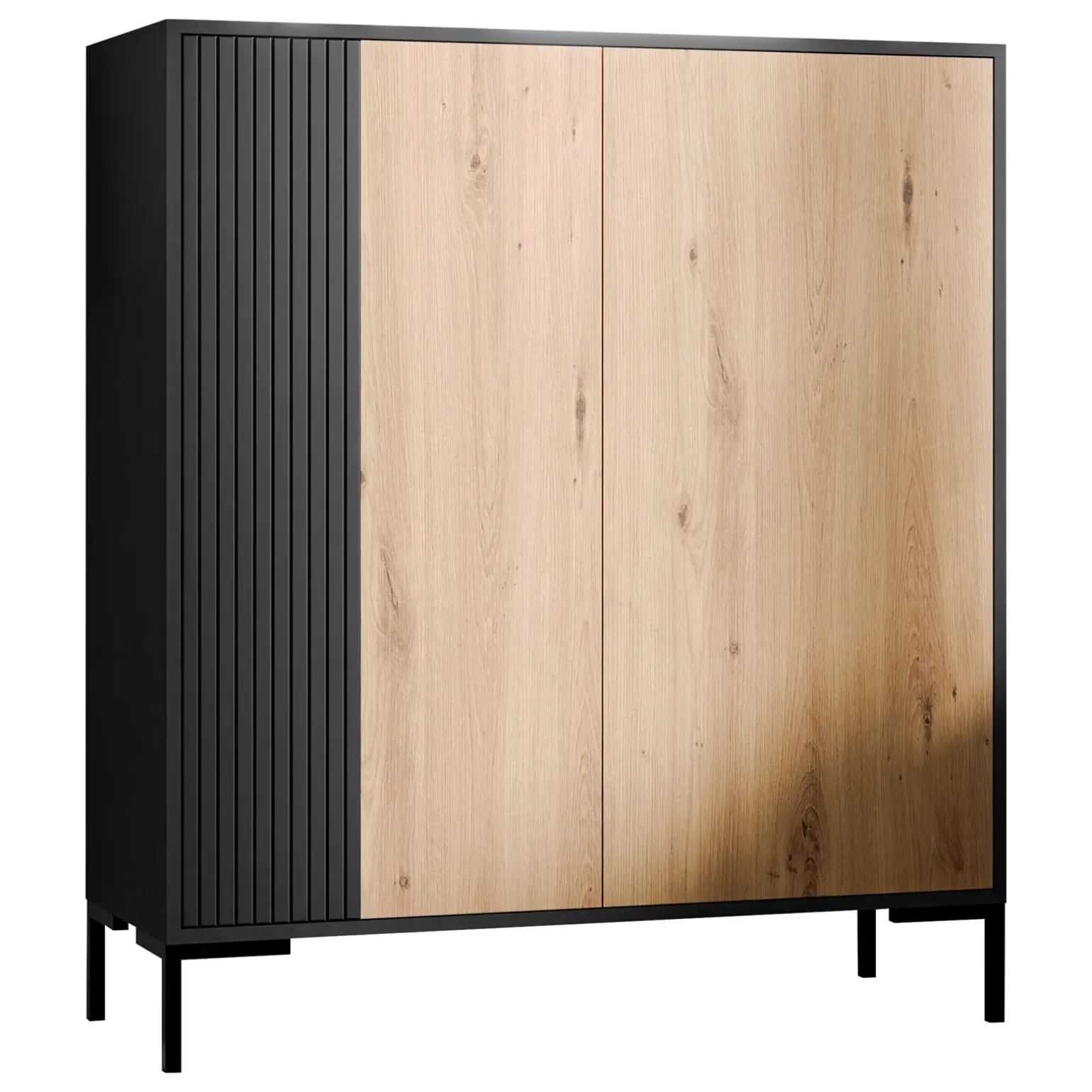 Madia 100x129h cm 2 ante soggiorno rovere nero Duble