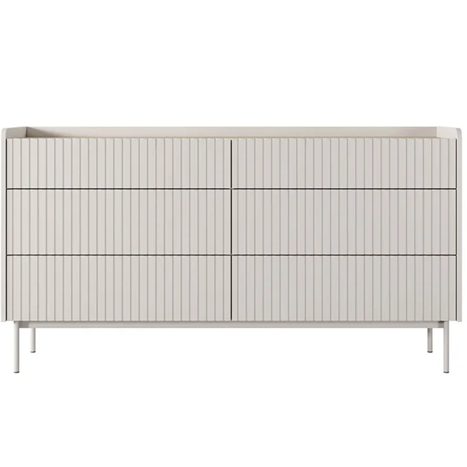 Madia 153x82h cm 6 cassetti beige cannettato rovere Fioca