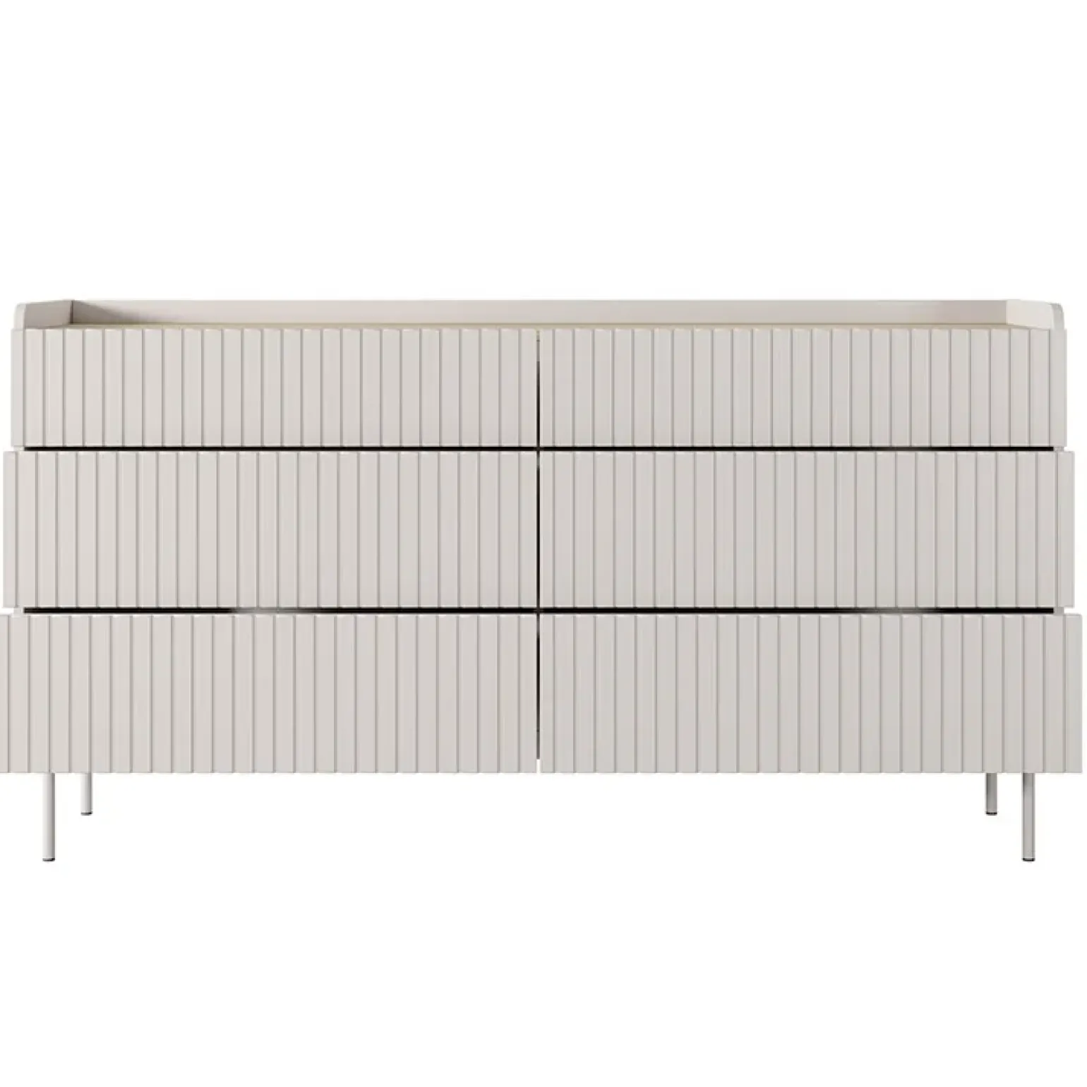 Madia 153x82h cm 6 cassetti beige cannettato rovere Fioca