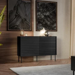 Madia 120x81h cm 3 cassetti moderna nero Wild