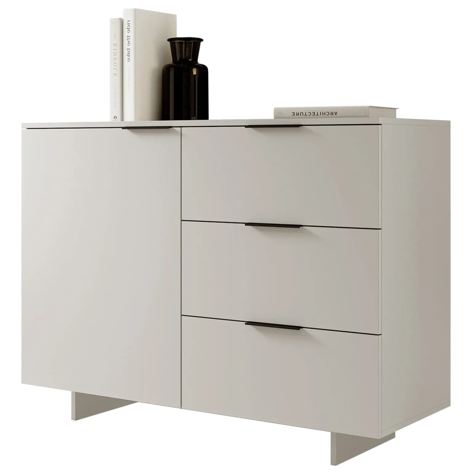 Madia 120x90h cm 3 cassetti soggiorno grigio Stone
