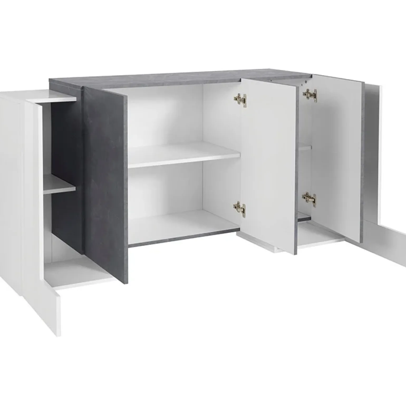 Madia 170x85h cm moderna bianco lucido ossido Akoya