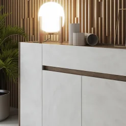 Madia 170x85h cm moderna design noce bianco spatolato Gib
