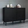 Madia104x76h cm moderna design cannettato nero Flippo