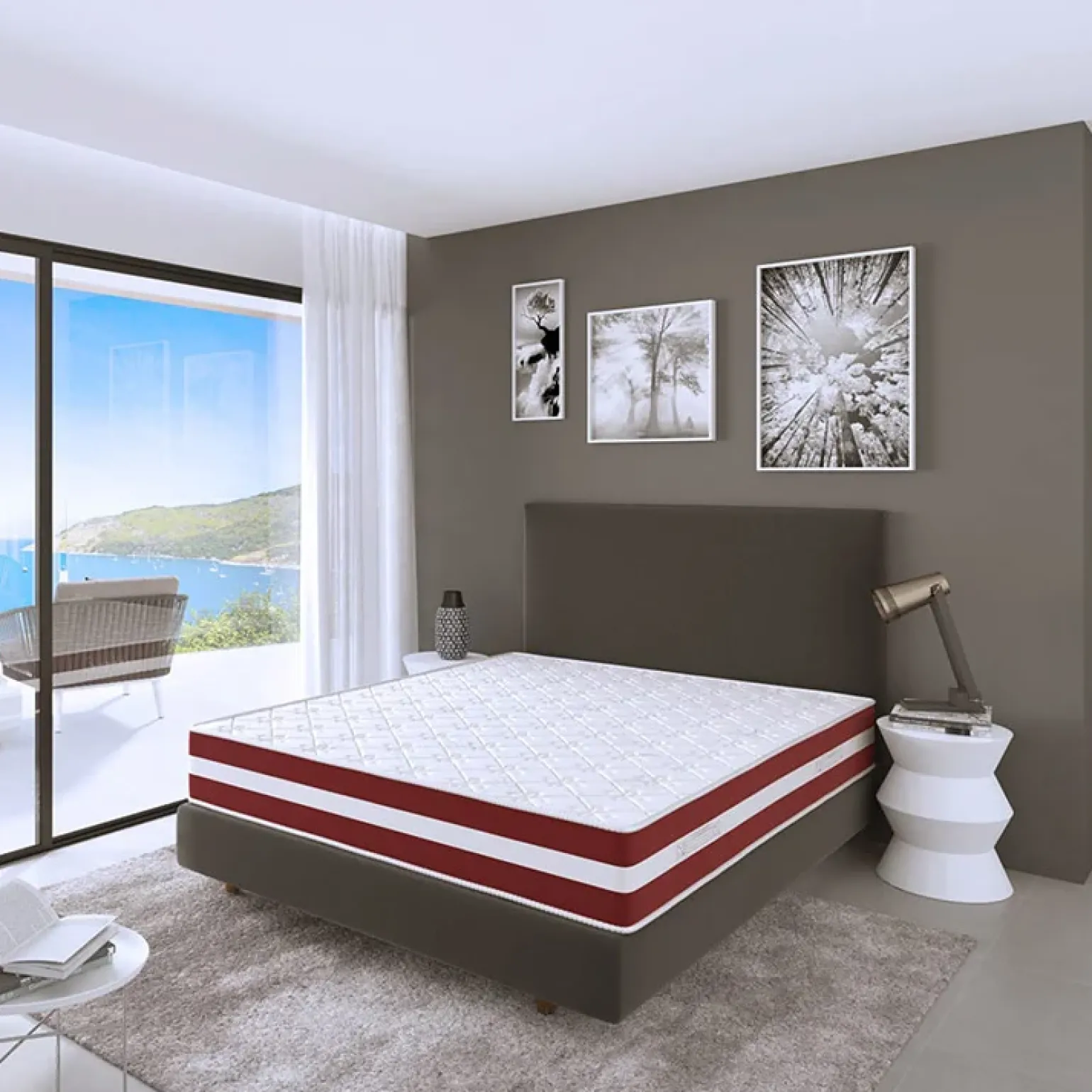 Materasso alla francese 140x200cm doppio strato memory antiacaro H. 24cm Superior Memory