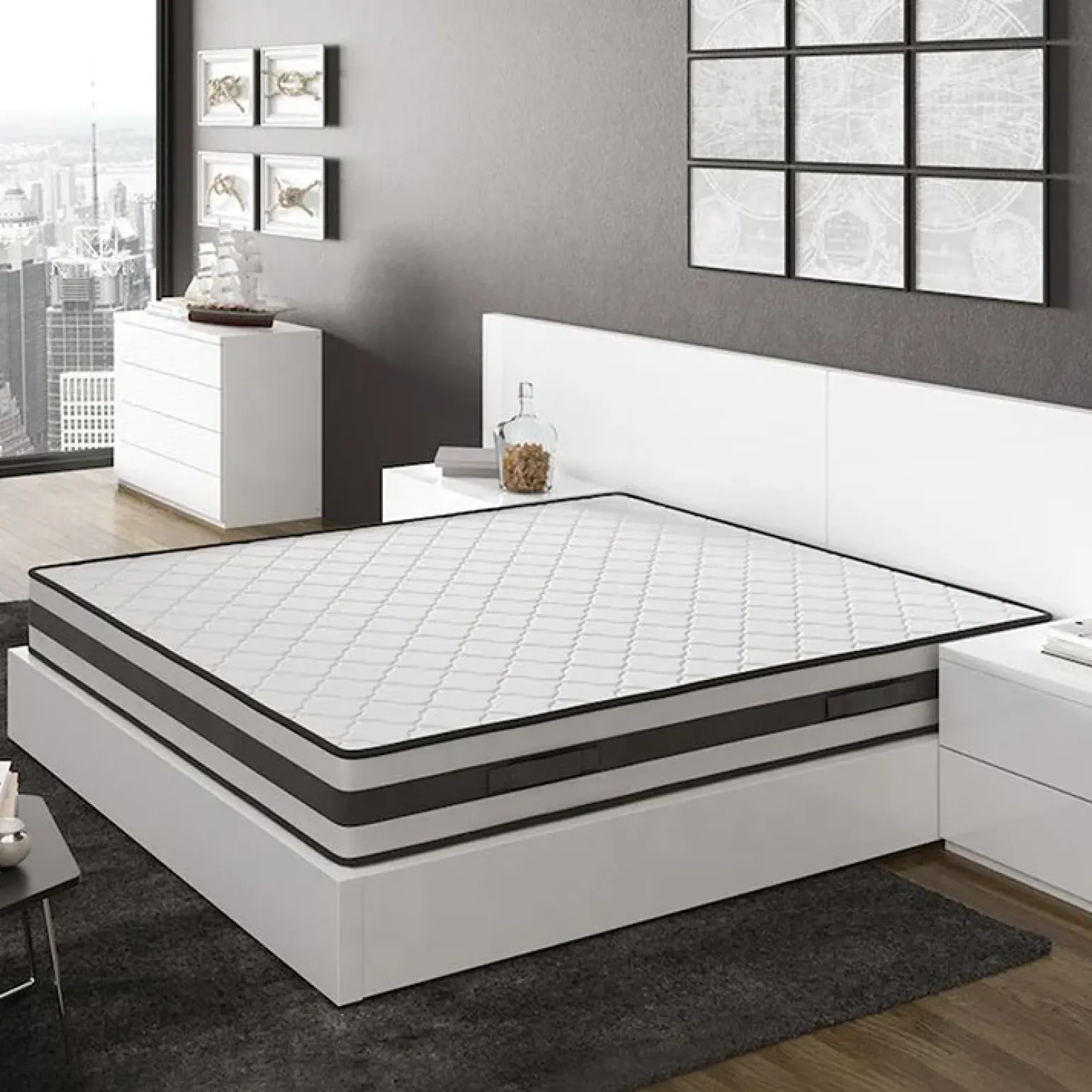 Materasso matrimoniale 180x200cm memory antiacaro H. 22cm Memory Deluxe