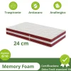 Materasso singolo 90x190cm doppio strato memory antiacaro H. 24cm Superior Memory