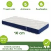 Materasso singolo 80x190cm schiumato antiacaro H. 10cm Top Dream