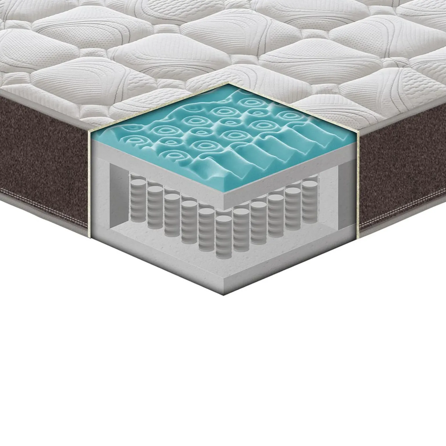 Materasso 140x190cm alla francese memory traspirabile imbottito Perla