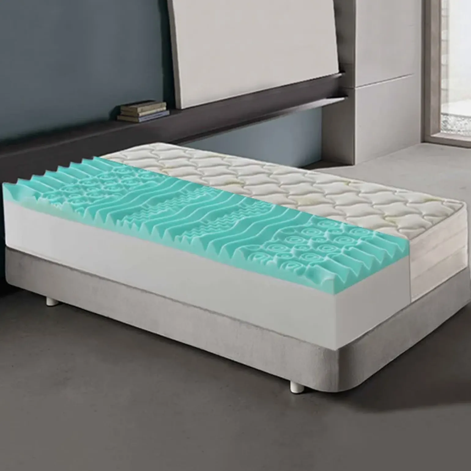 Materasso 90x190cm singolo memory sfoderabile schiumato Imperial