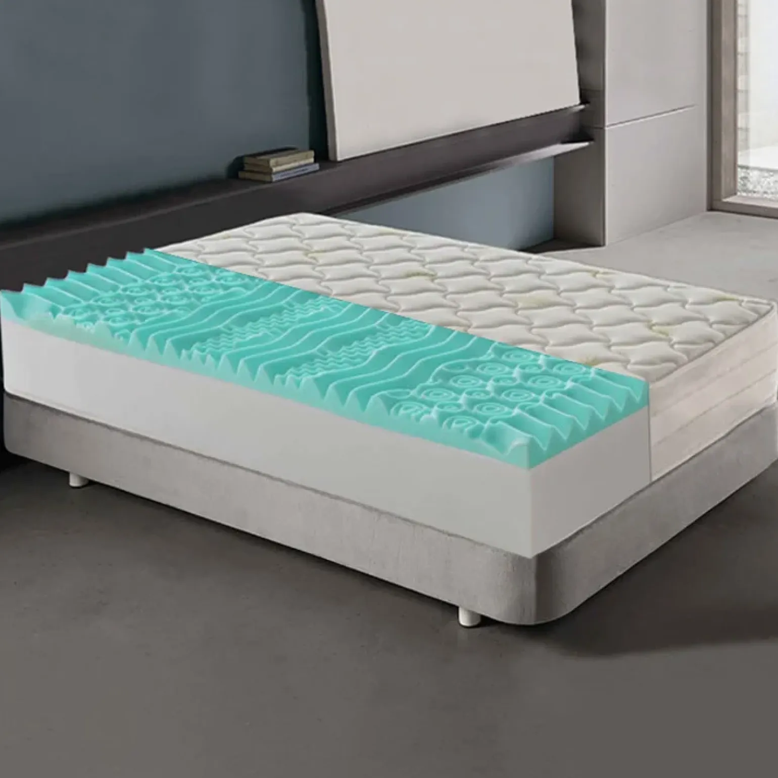 Materasso 120x190cm una piazza e mezza sfoderabile memory schiumato Imperial