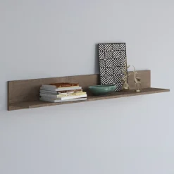Mensola da parete 215x18h cm soggiorno noce Islen