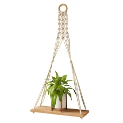 Mensola sospesa 30x57h cm da parete con corda rovere Liana