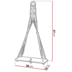 Mensola sospesa 30x57h cm da parete con corda rovere Liana