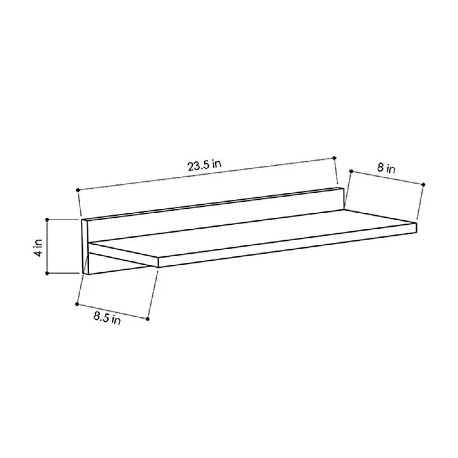 Mensola 60x22h cm a muro moderna rovere scuro Frisa