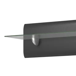 Mensola 120x22h cm da parete antracite lucido acciaio cromato Gordon