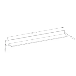 Mensola 180x20h cm da parete bianco frassinato rovere Paloma 2