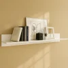 Mensola 138x17h cm da parete moderna soggiorno bianco lucido Candor