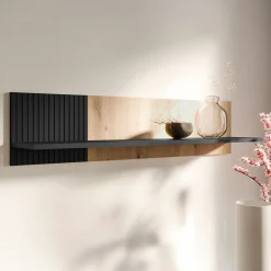 Mensola 110x25h cm da parete rovere nero Duble