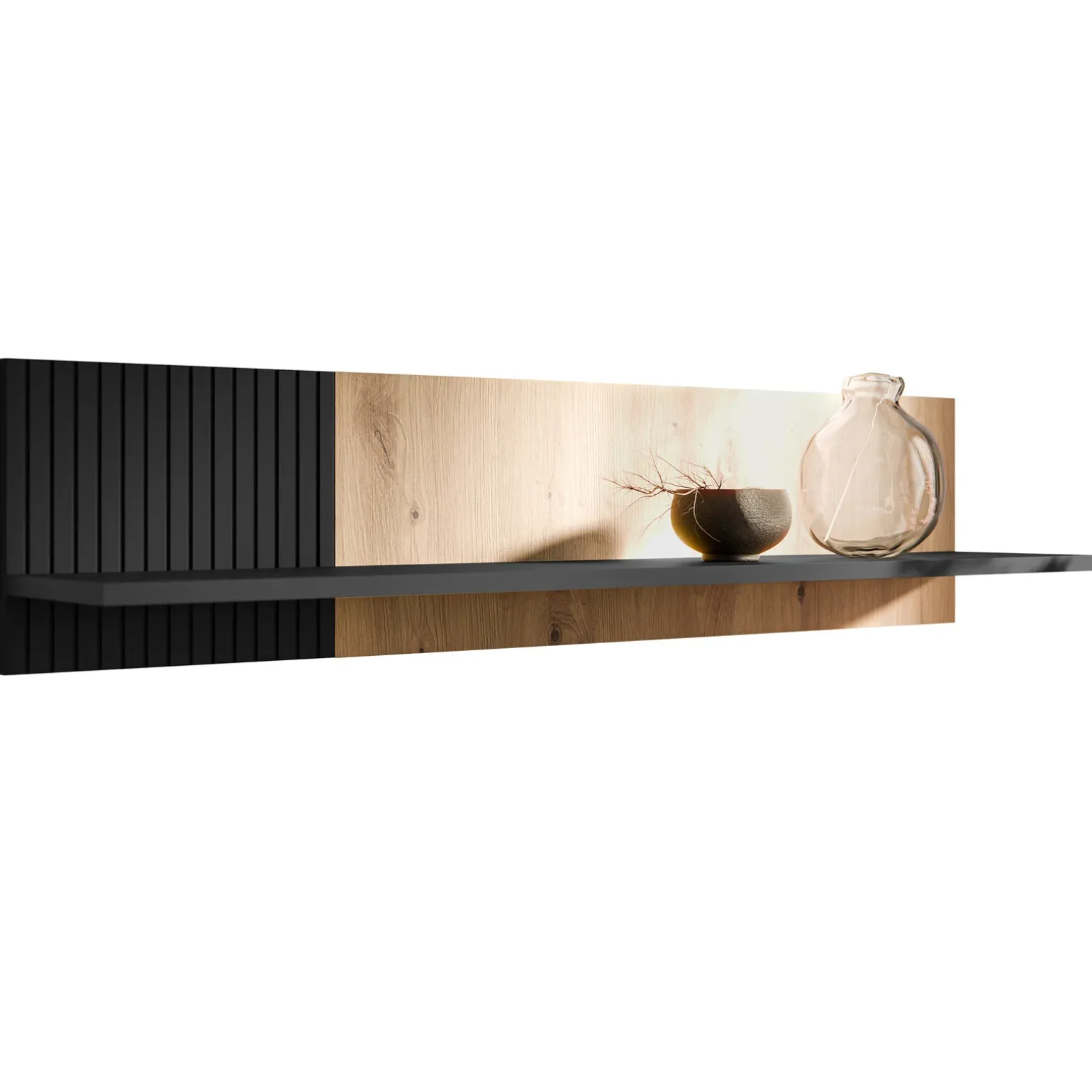 Mensola 110x25h cm da parete rovere nero Duble