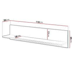 Mensola 110x25h cm da parete rovere nero Duble
