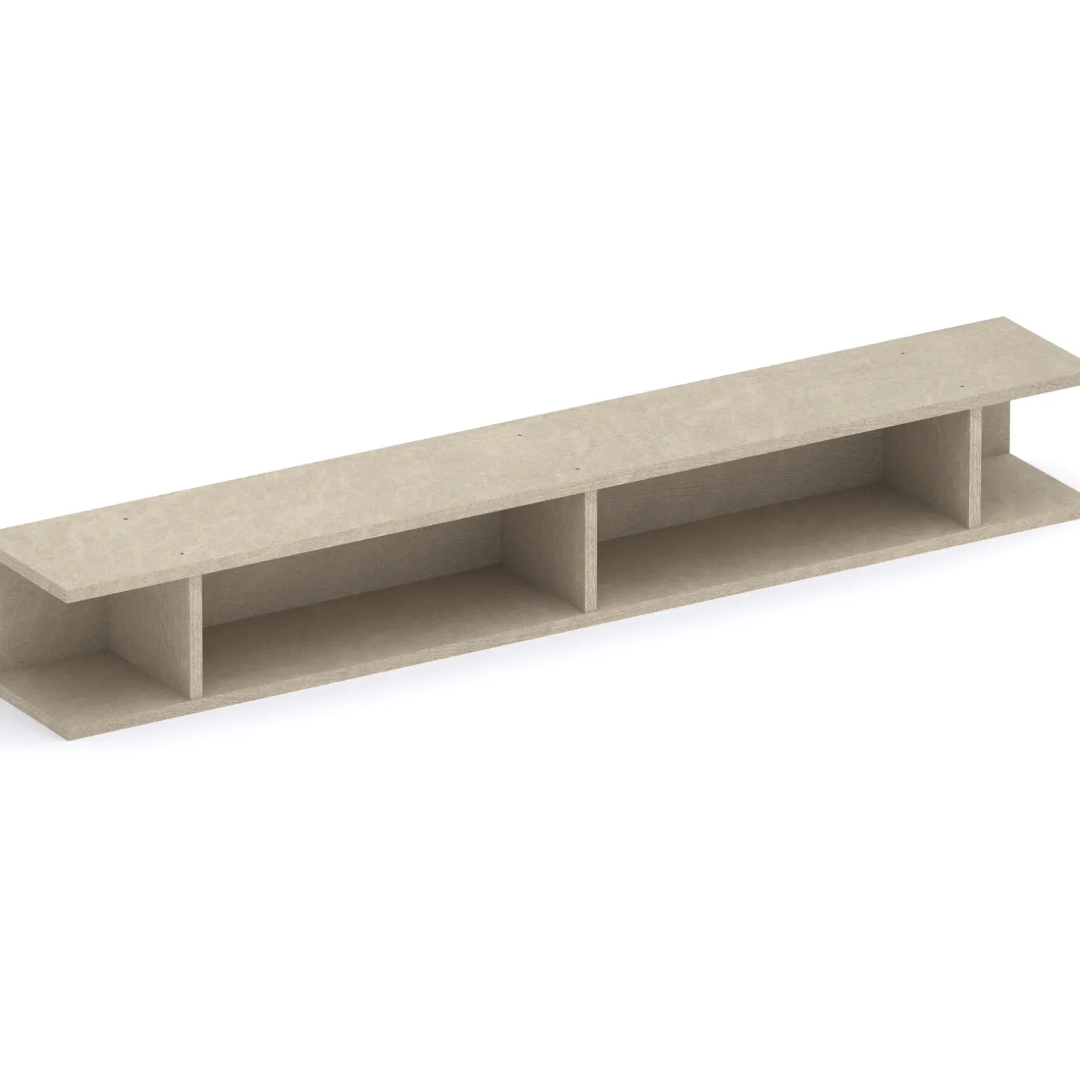 Mensola 138x19h cm da parete vani a vista tortora Sunset
