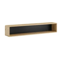 Mensola 150x27h cm moderna soggiorno rovere nero opaco Esmond