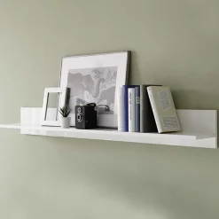 Mensola 138x17h cm moderna soggiorno bianco lucido Spirit
