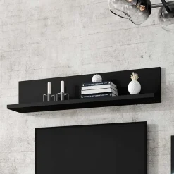 Mensola 150x32h cm per parete attrezzata nero opaco Megan Gihome®