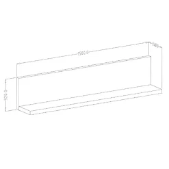 Mensola 150x32h cm per parete attrezzata bianco cemento Megan Gihome®