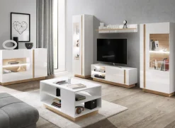Mensola 138x20h cm soggiorno bianco opaco rovere Noa Gihome®