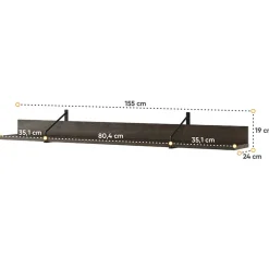 Mensola 155x19h cm wengè Blackwood