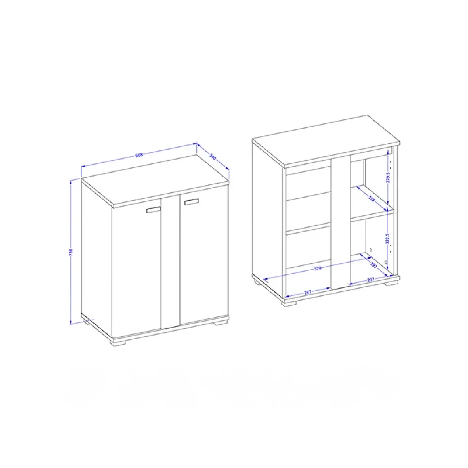 Mobile bagno a terra 61cm con specchio e colonne bianco lucido rovere Crystal