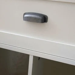 Mobile bagno a terra 120cm con doppio lavabo e colonna shabby bianco rovere Ilias
