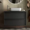 Mobile bagno a terra 92cm con lavabo nero frassinato Absolut