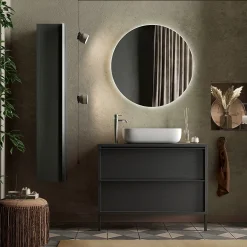 Mobile bagno a terra 92cm con lavabo nero frassinato Absolut