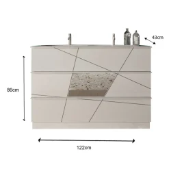 Mobile bagno a terra 120cm con doppio lavabo e specchio bianco lucido specchi Olimpo