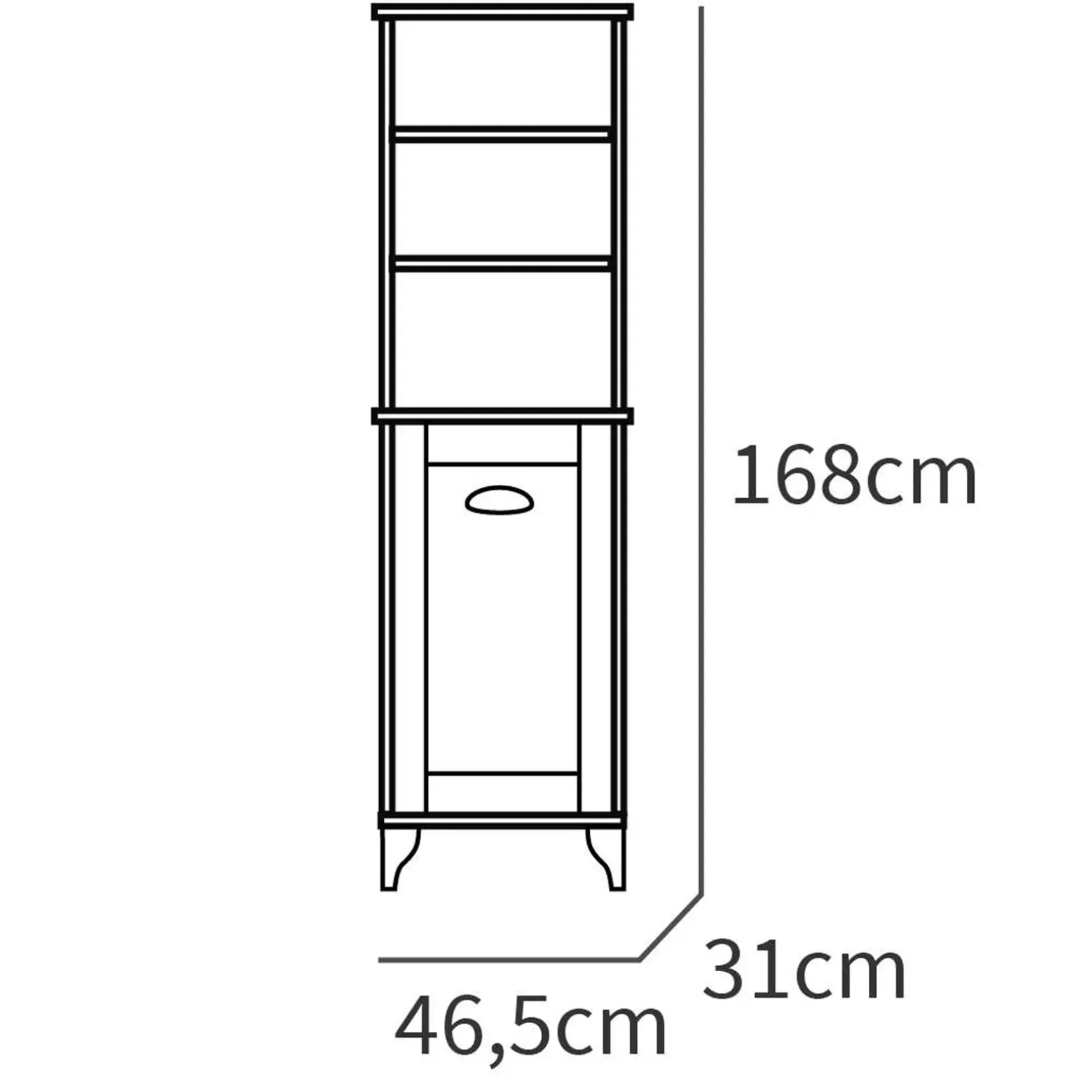 Mobile bagno a terra 82cm con lavabo e colonna shabby bianco rovere Ilias