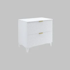 Mobile bagno a terra 81cm con colonna bianco frontali decorati Konny