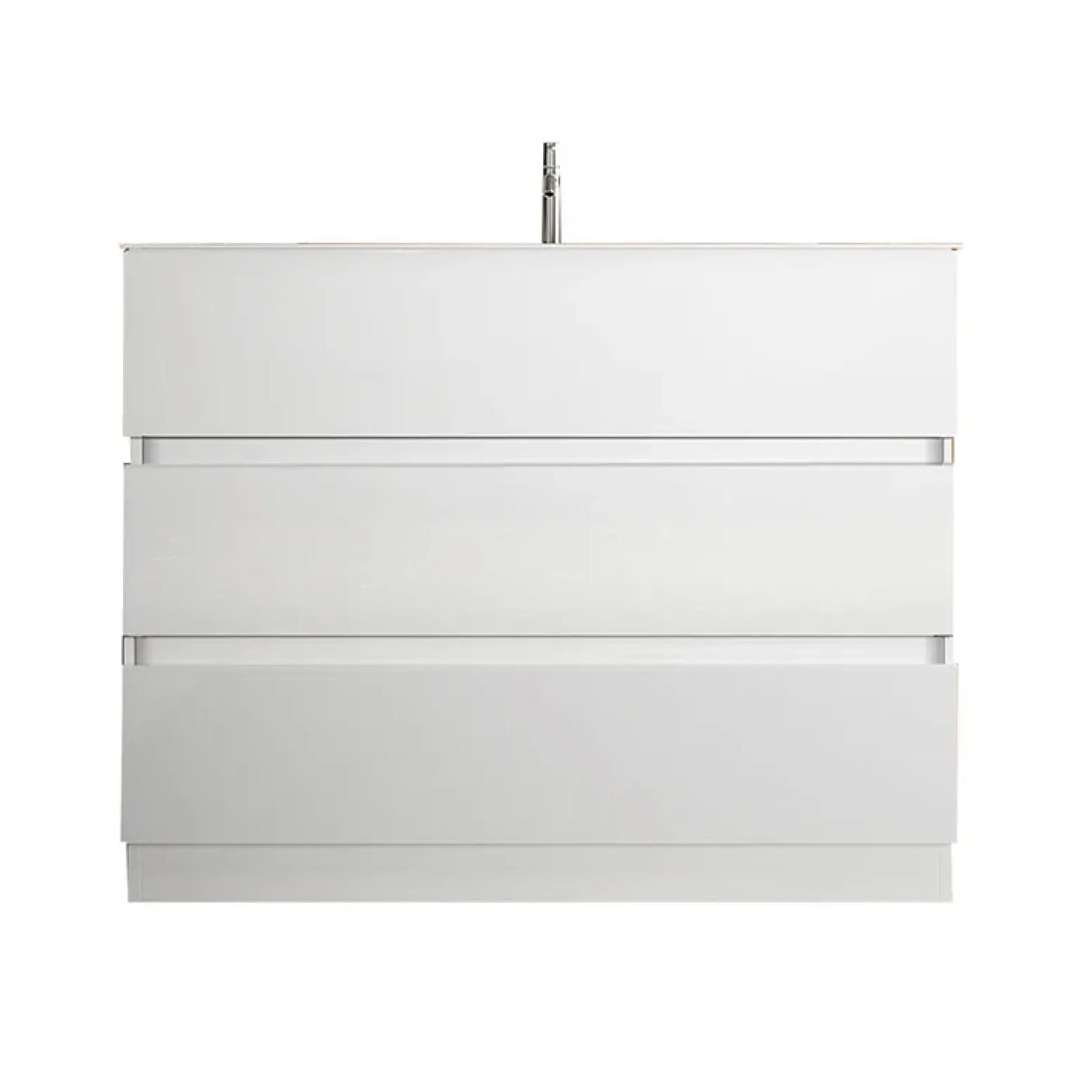 Mobile bagno a terra 100cm con lavabo 3 cassetti bianco lucido Moon